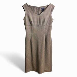 ⭐️ Ann Taylor ($125) Wool Blend Lined Herringbone Fitted Dress - PTP 18